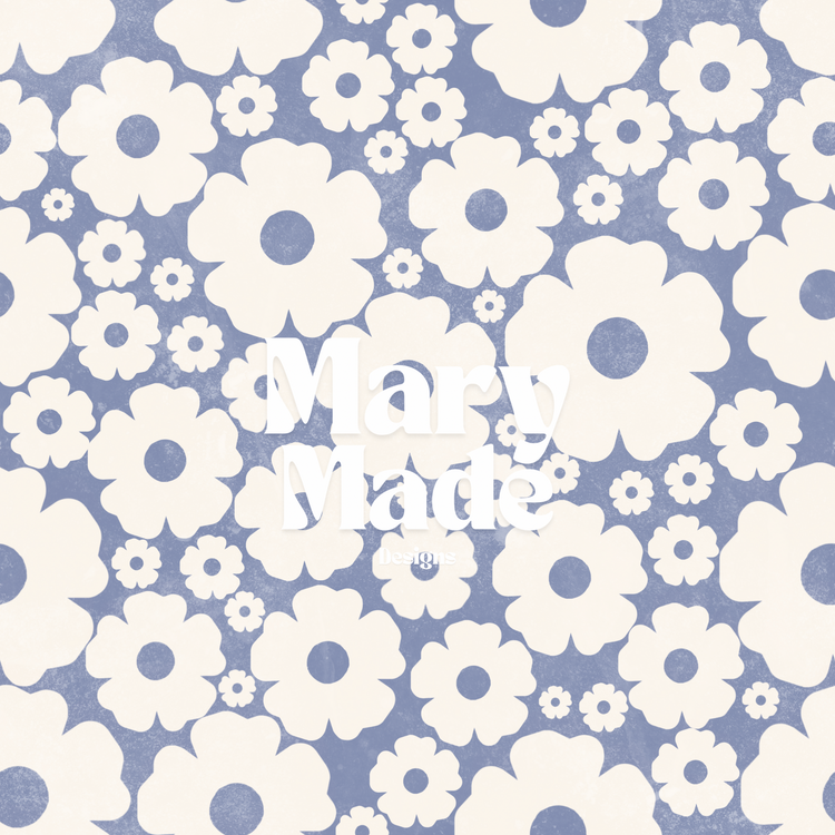 Blue and white floral